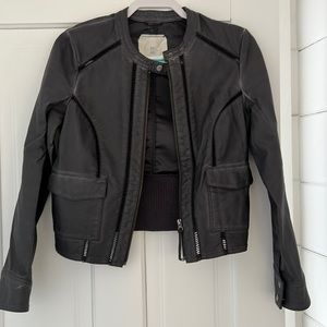 Deep grey faux leather jacket